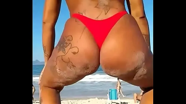 Watch On the beach little bitch wiggling in thong best Clips