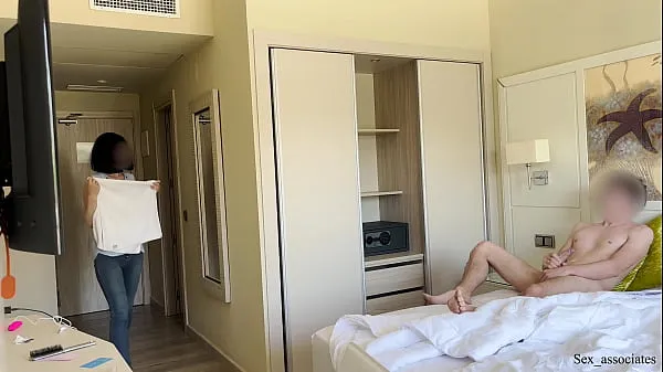 Watch Public Dick Flash. Hotel maid was shocked when she saw me masturbating during room cleaning service but decided to help me cum best Clips