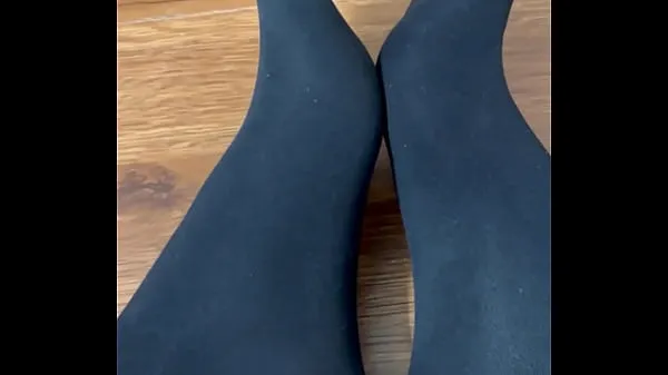 Watch Flaunting and rubbing together my black nylon feet best Clips